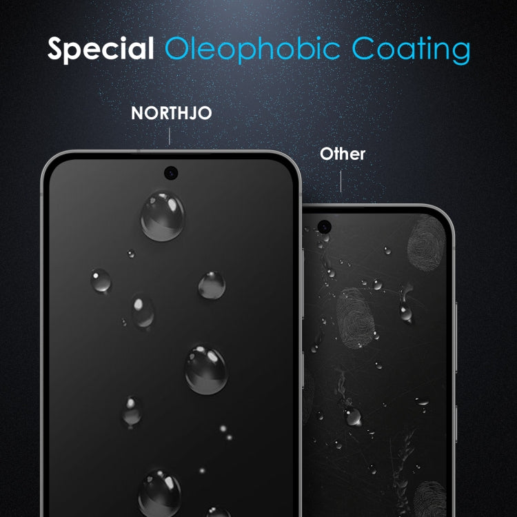 For Samsung Galaxy S25 5G NORTHJO A++ Screen Full Glue Silk Printing Tempered Glass Film, Support Fingerprint Unlock - Galaxy S25 5G Tempered Glass by NORTHJO | Online Shopping UK | buy2fix