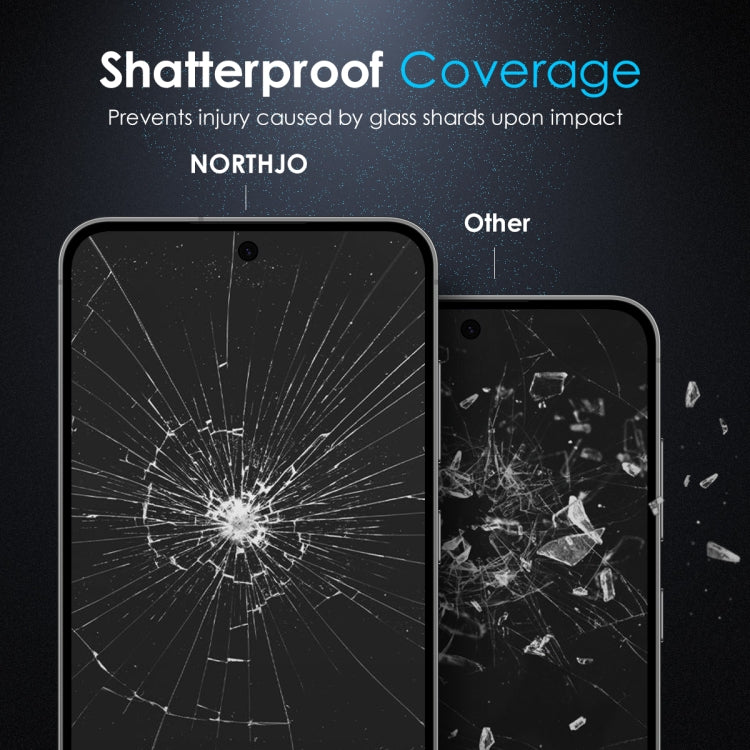 For Samsung Galaxy S25 5G NORTHJO A++ Screen Full Glue Silk Printing Tempered Glass Film, Support Fingerprint Unlock - Galaxy S25 5G Tempered Glass by NORTHJO | Online Shopping UK | buy2fix