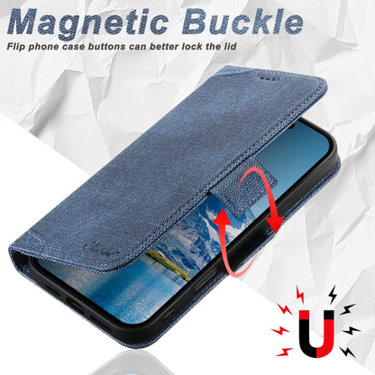 For iPhone 15 Plus Suteni J07 Multi-functional Horizontal MagSafe Denim Leather Phone Case(Blue) - iPhone 15 Plus Cases by Suteni | Online Shopping UK | buy2fix