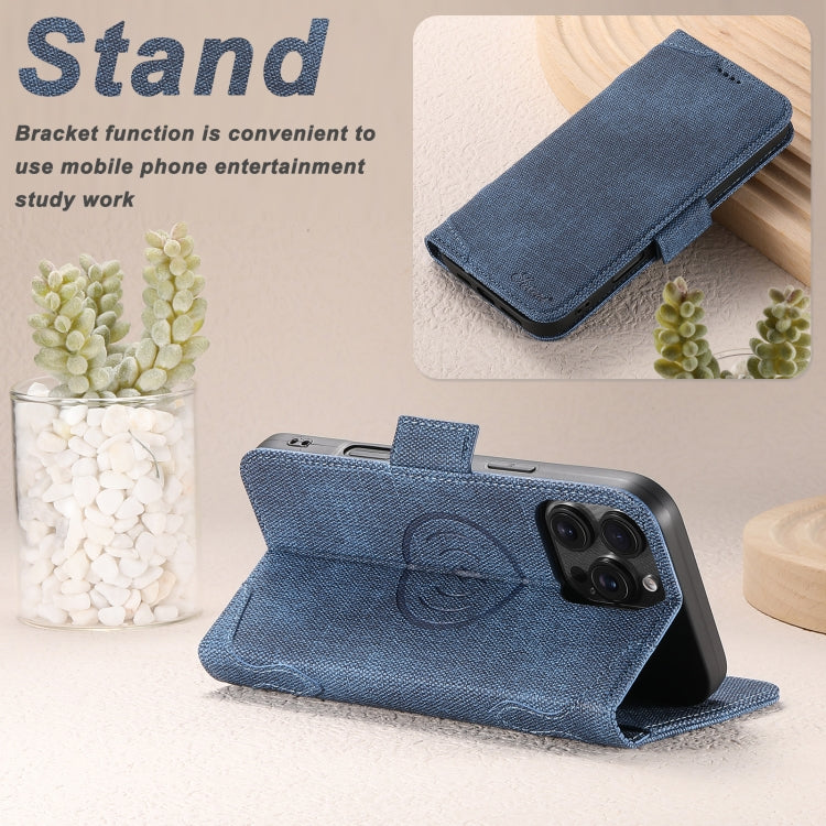 For iPhone 14 Plus Suteni J07 Multi-functional Horizontal MagSafe Denim Leather Phone Case(Blue) - iPhone 14 Plus Cases by Suteni | Online Shopping UK | buy2fix