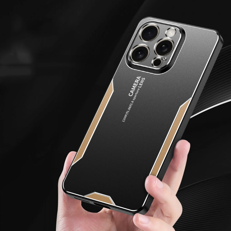 For iPhone Air Blade Series TPU Hybrid Metal Phone Case(Gold) - iPhone Air Cases by buy2fix | Online Shopping UK | buy2fix