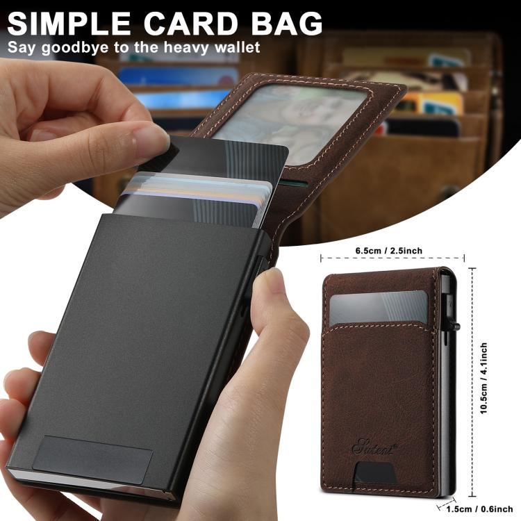 For Samsung Galaxy S25+ 5G Suteni H19 Litchi Texture 2-in-1 MagSafe Removable Card Case Back Phone Case(Brown) - Galaxy S25+ 5G Cases by Suteni | Online Shopping UK | buy2fix