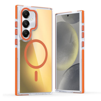 For Samsung Galaxy S25+ 5G Dual-Color Gradient Discolor MagSafe Phone Case(Orange) by buy2fix