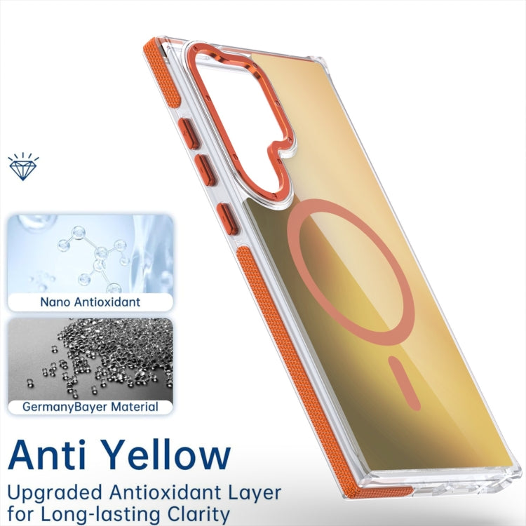 For Samsung Galaxy S25+ 5G Dual-Color Gradient Discolor MagSafe Phone Case(Orange) by buy2fix