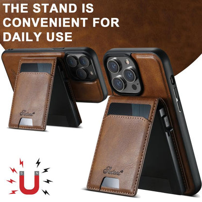 For Google Pixel 10 Pro XL Suteni H19 Oil Wax 2-in-1 MagSafe Removable Card Box Back Phone Case(Brown) - Google Cases by Suteni | Online Shopping UK | buy2fix