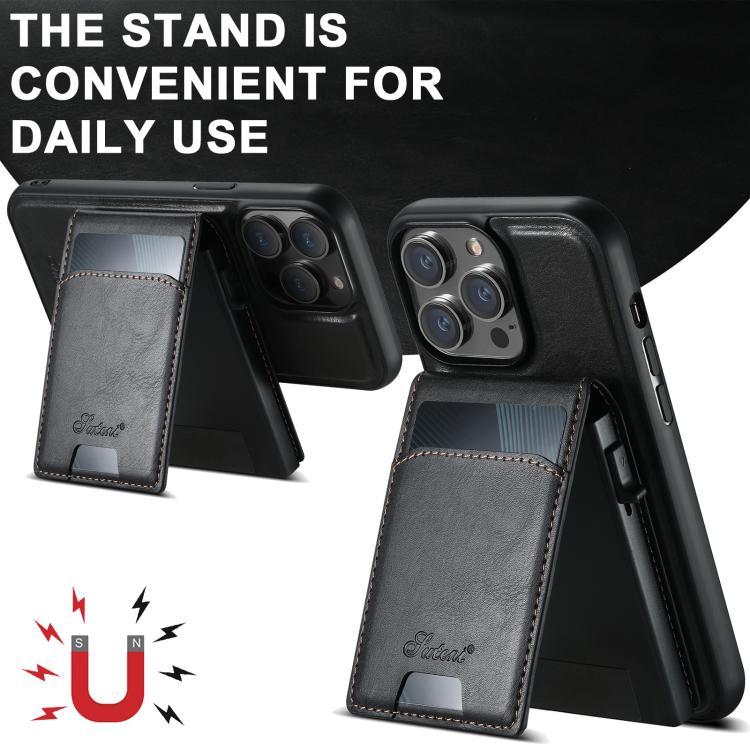 For Google Pixel 10 Pro Suteni H19 Oil Wax 2-in-1 MagSafe Removable Card Box Back Phone Case(Black) - Google Cases by Suteni | Online Shopping UK | buy2fix