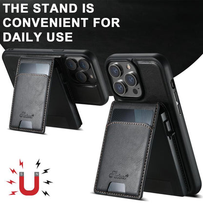 For Google Pixel 10 Pro Suteni H19 Oil Wax 2-in-1 MagSafe Removable Card Box Back Phone Case(Black) - Google Cases by Suteni | Online Shopping UK | buy2fix