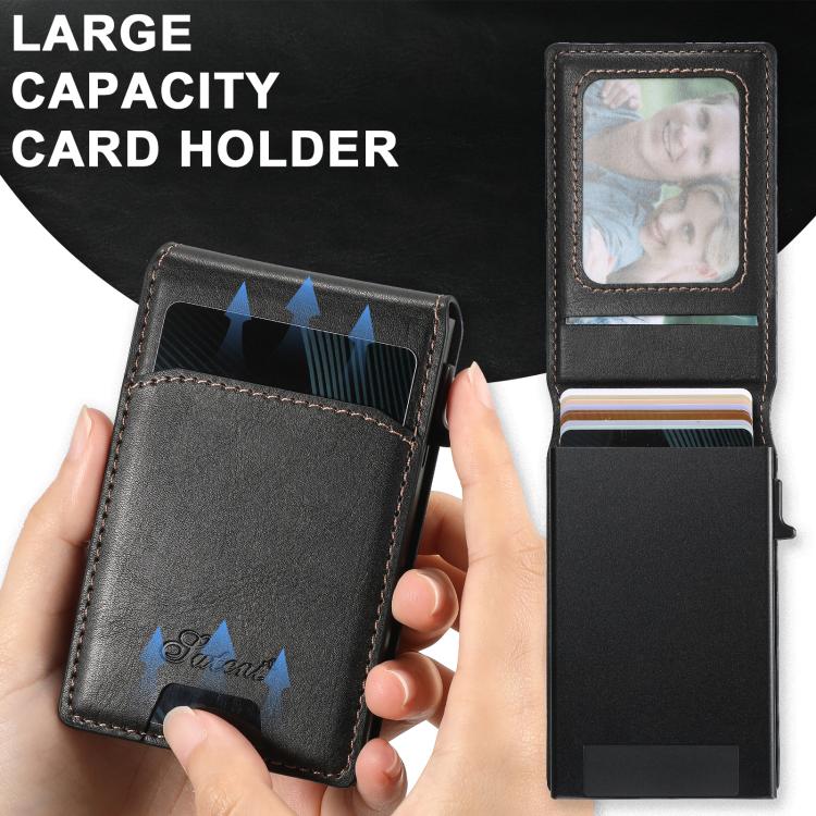 For Google Pixel 10 Suteni H19 Oil Wax 2-in-1 MagSafe Removable Card Box Back Phone Case(Black) - Google Cases by Suteni | Online Shopping UK | buy2fix