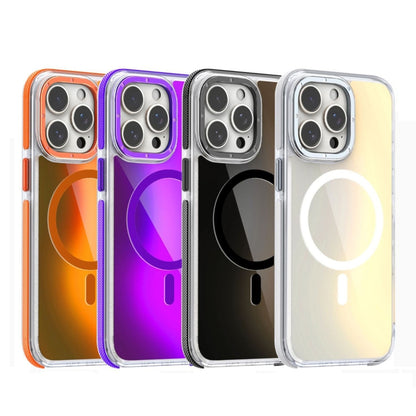 For iPhone 16e Dual-Color Gradient Discolor MagSafe Phone Case(Orange) - iPhone 16e Cases by buy2fix | Online Shopping UK | buy2fix