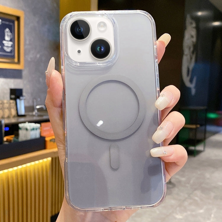 For iPhone 13 Gradient Transparent PC MagSafe Phone Case(Gradient Gray) - iPhone 13 Cases by buy2fix | Online Shopping UK | buy2fix