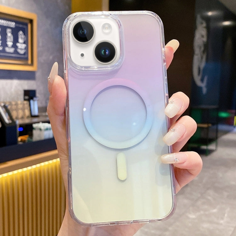 For iPhone 15 Gradient Transparent PC MagSafe Phone Case(Colorful) - iPhone 15 Cases by buy2fix | Online Shopping UK | buy2fix