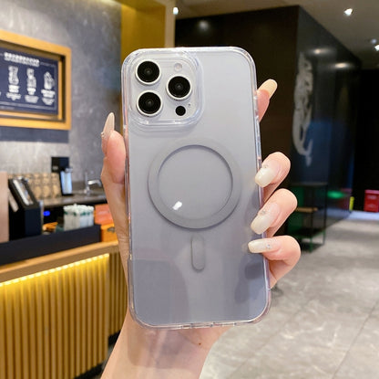 For iPhone 16 Pro Max Gradient Transparent PC MagSafe Phone Case(Gradient Gray) - iPhone 16 Pro Max Cases by buy2fix | Online Shopping UK | buy2fix