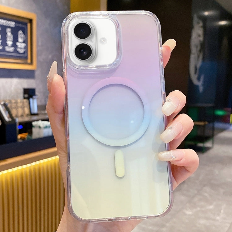 For iPhone 16 Plus Gradient Transparent PC MagSafe Phone Case(Colorful) - iPhone 16 Plus Cases by buy2fix | Online Shopping UK | buy2fix
