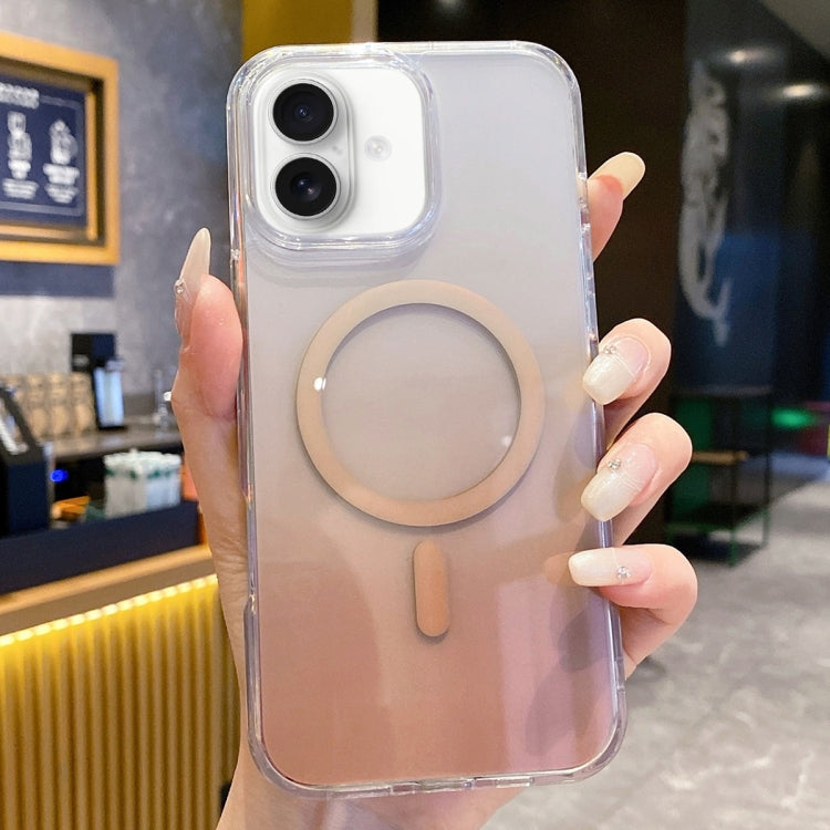 For iPhone 16 Plus Gradient Transparent PC MagSafe Phone Case(Gradient Brown) - iPhone 16 Plus Cases by buy2fix | Online Shopping UK | buy2fix