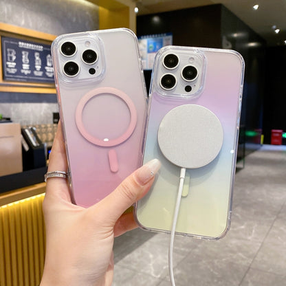 For iPhone 14 Pro  Max Gradient Transparent PC MagSafe Phone Case(Colorful) - iPhone 14 Pro Max Cases by buy2fix | Online Shopping UK | buy2fix