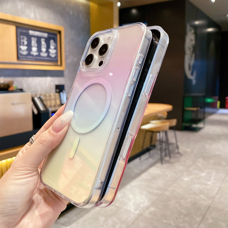 For iPhone 16 Pro Max Gradient Transparent PC MagSafe Phone Case(Gradient Pink) - iPhone 16 Pro Max Cases by buy2fix | Online Shopping UK | buy2fix