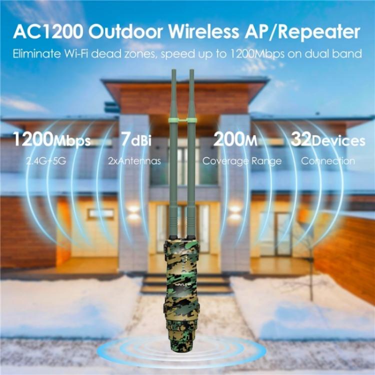 WAVLINK WN570HA2 IP67 Waterproof Outdoor WiFi Extender AC1200 Dual Band Wireless Router, Plug:AU Plug - Wireless Routers by WAVLINK | Online Shopping UK | buy2fix
