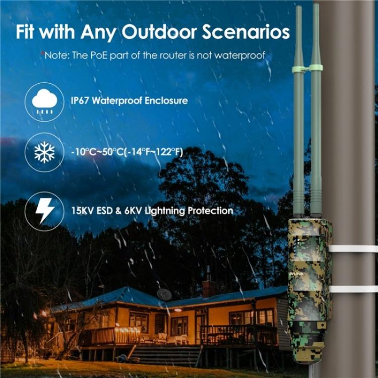 WAVLINK WN570HA2 IP67 Waterproof Outdoor WiFi Extender AC1200 Dual Band Wireless Router, Plug:EU Plug - Wireless Routers by WAVLINK | Online Shopping UK | buy2fix