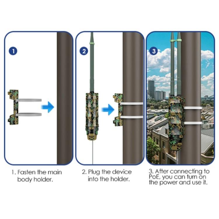WAVLINK WN570HN2 Poe Weatherproof WiFi Extender 300Mbps High Power Outdoor Router, Plug:AU Plug - Wireless Routers by WAVLINK | Online Shopping UK | buy2fix