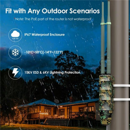 WAVLINK WN570HN2 Poe Weatherproof WiFi Extender 300Mbps High Power Outdoor Router, Plug:UK Plug - Wireless Routers by WAVLINK | Online Shopping UK | buy2fix