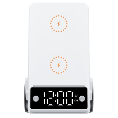 G63 Bluetooth Speaker Clock Atmosphere Light 6-in-1 Car Shape 15W Desktop Wireless Charger(Grey) - Wireless Charger by buy2fix | Online Shopping UK | buy2fix