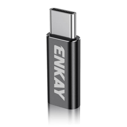 ENKAY ENK-AT120 Aluminium Alloy 8 Pin to Type-C Data Transfer & Charging Adapter(Black) - Converter & Adapter by ENKAY | Online Shopping UK | buy2fix