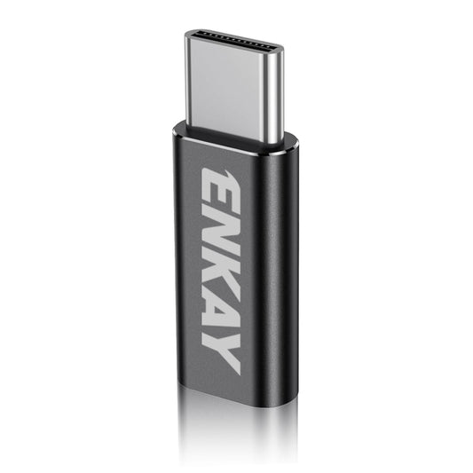 ENKAY ENK-AT120 Aluminium Alloy 8 Pin to Type-C Data Transfer & Charging Adapter(Black) - Converter & Adapter by ENKAY | Online Shopping UK | buy2fix