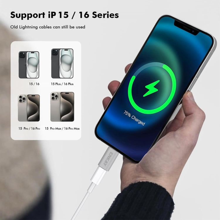 ENKAY ENK-AT120 Aluminium Alloy 8 Pin to Type-C Data Transfer & Charging Adapter(Black) - Converter & Adapter by ENKAY | Online Shopping UK | buy2fix