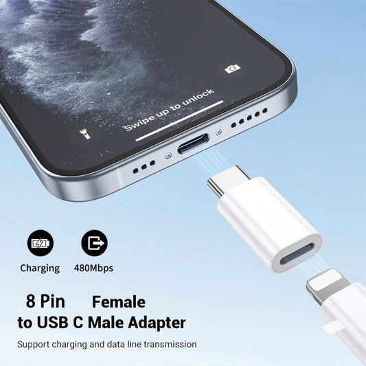 ENKAY ENK-AT121 Plastic 8 Pin to Type-C Data Transfer & Charging Adapter - Converter & Adapter by ENKAY | Online Shopping UK | buy2fix