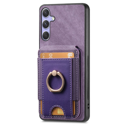 For Samsung Galaxy S25 5G Retro Splitable Magnetic Stand Card Bag Leather Phone Case(Purple) by buy2fix