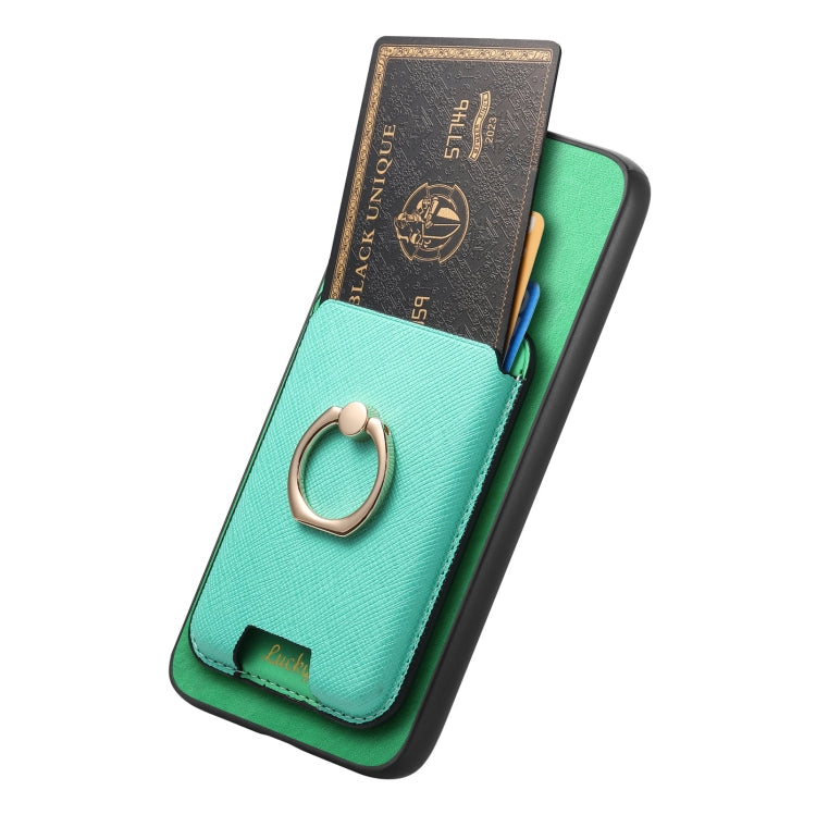 For Samsung Galaxy S25 5G Retro Cross Leather Ring Vertical Insert Card Bag MagSafe Phone Case(Green) by buy2fix