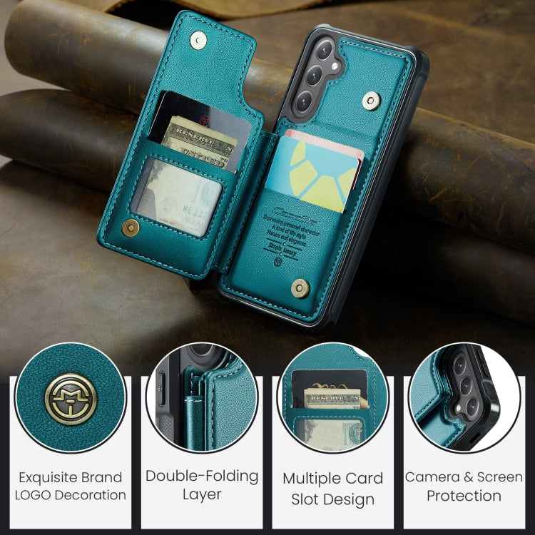 For Samsung Galaxy S25+ 5G CaseMe C22 Card Slots Holder RFID Anti-theft Phone Case(Green) by CaseMe