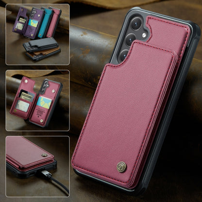For Samsung Galaxy S25+ 5G CaseMe C22 Card Slots Holder RFID Anti-theft Phone Case(Red) by CaseMe