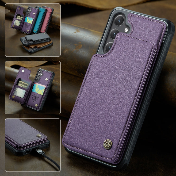For Samsung Galaxy S25+ 5G CaseMe C22 Card Slots Holder RFID Anti-theft Phone Case(Purple) by CaseMe