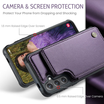 For Samsung Galaxy S25+ 5G CaseMe C22 Card Slots Holder RFID Anti-theft Phone Case(Purple) by CaseMe