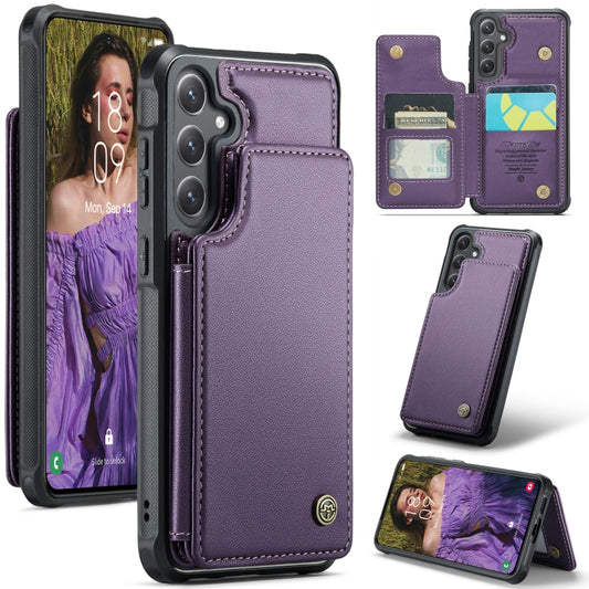 For Samsung Galaxy S25+ 5G CaseMe C22 Card Slots Holder RFID Anti-theft Phone Case(Purple) by CaseMe