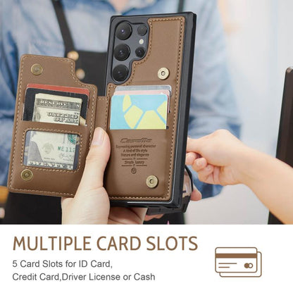 For Samsung Galaxy S25 Ultra 5G CaseMe C22 Card Slots Holder RFID Anti-theft Phone Case(Brown) by CaseMe