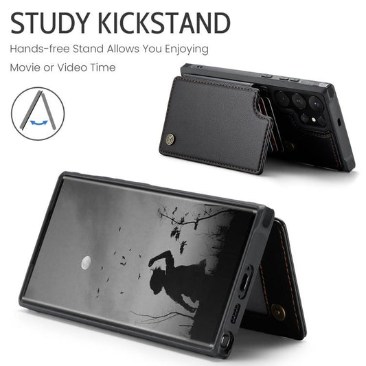 For Samsung Galaxy S25 Ultra 5G CaseMe C22 Card Slots Holder RFID Anti-theft Phone Case(Black) by CaseMe