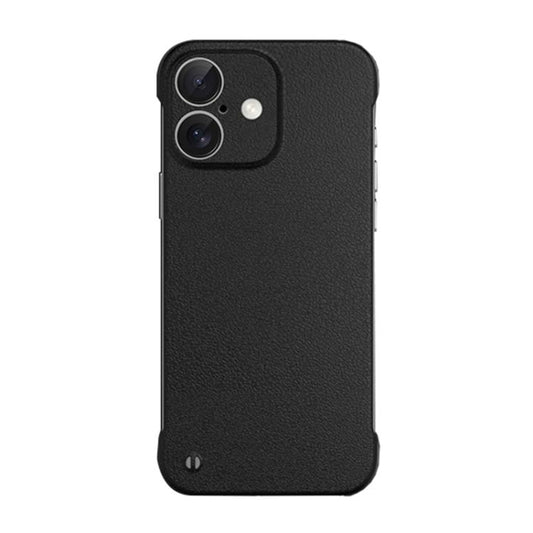 For iPhone 16 Frameless Litchi Texture PC Phone Case(Graphite Black) - iPhone 16 Cases by buy2fix | Online Shopping UK | buy2fix