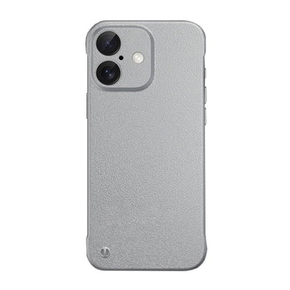 For iPhone 16 Frameless Litchi Texture PC Phone Case(Titanium Silver) - iPhone 16 Cases by buy2fix | Online Shopping UK | buy2fix