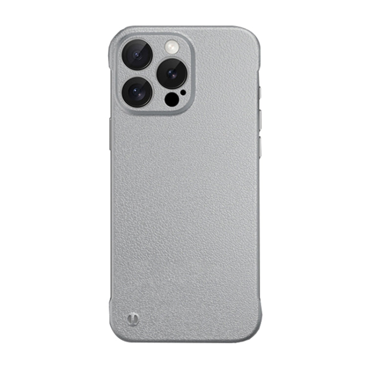 For iPhone 15 Pro Frameless Litchi Texture PC Phone Case(Titanium Silver) - iPhone 15 Pro Cases by buy2fix | Online Shopping UK | buy2fix