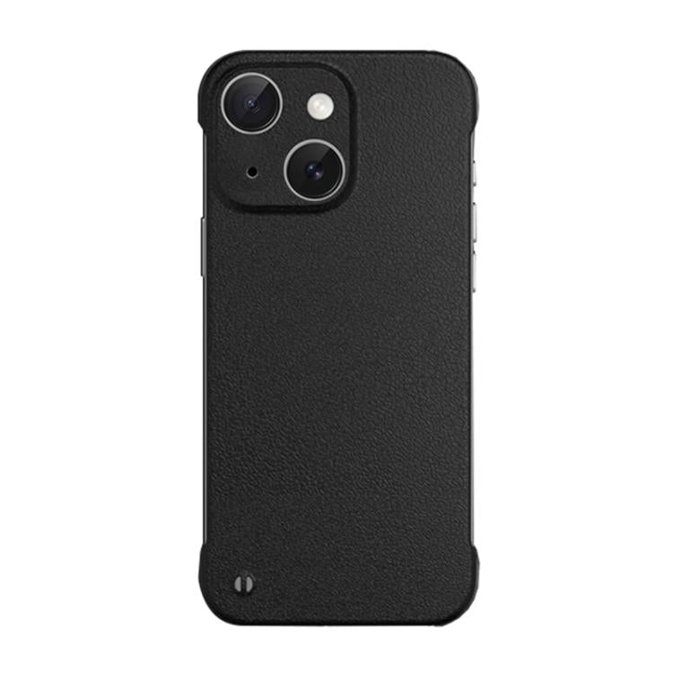 For iPhone 15 Plus Frameless Litchi Texture PC Phone Case(Graphite Black) - iPhone 15 Plus Cases by buy2fix | Online Shopping UK | buy2fix