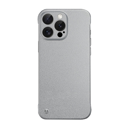 For iPhone 14 Pro Max Frameless Litchi Texture PC Phone Case(Titanium Silver) - iPhone 14 Pro Max Cases by buy2fix | Online Shopping UK | buy2fix