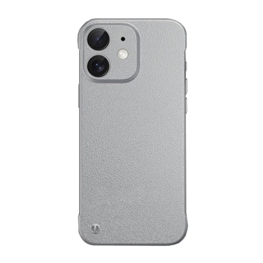 For iPhone 11 Frameless Litchi Texture PC Phone Case(Titanium Silver)