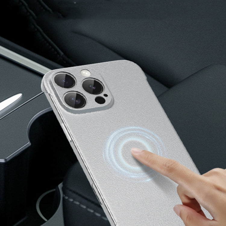 For iPhone 12 Pro Frameless Litchi Texture PC Phone Case(Orange) - iPhone 12 / 12 Pro Cases by buy2fix | Online Shopping UK | buy2fix