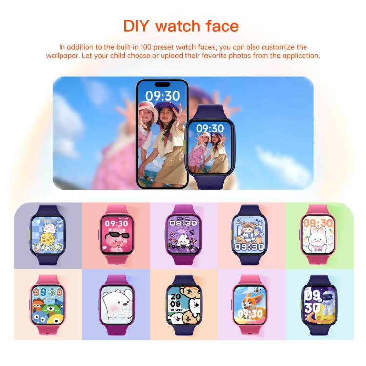 Wish 6 1.69 inch TFT Color Screen IP68 Waterproof Children Companion Smart Watch(Purple) - Smart Watches by buy2fix | Online Shopping UK | buy2fix