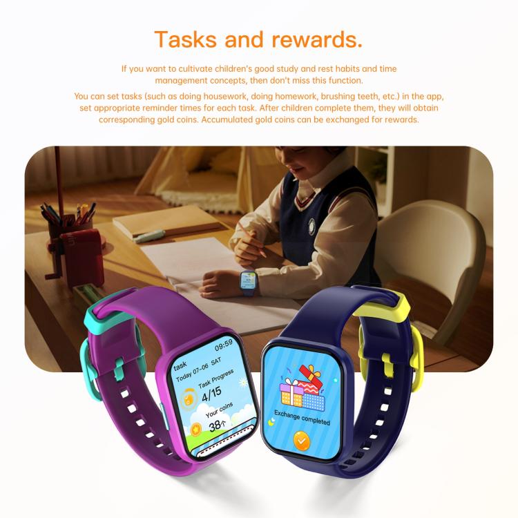 Wish 6 1.69 inch TFT Color Screen IP68 Waterproof Children Companion Smart Watch(Blue) - Smart Watches by buy2fix | Online Shopping UK | buy2fix