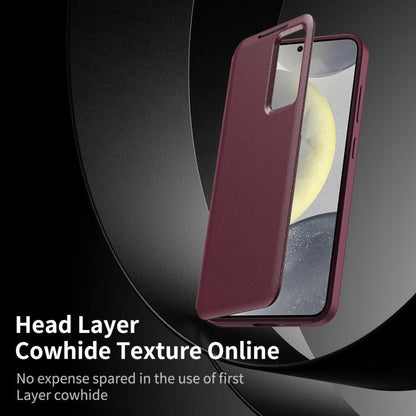 For Samsung Galaxy S22 Ultra 5G Smart View Window Leather Phone Case with Card Slot(Red) - Galaxy S22 Ultra 5G Cases by buy2fix | Online Shopping UK | buy2fix