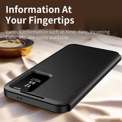 For Samsung Galaxy S23+ 5G Smart View Window Leather Phone Case with Card Slot(Black) - Galaxy S23+ 5G Cases by buy2fix | Online Shopping UK | buy2fix