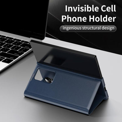 For Samsung Galaxy Z Fold3 5G Smart View Window Leather Phone Case with Card Slot(Blue) - Galaxy Phone Cases by buy2fix | Online Shopping UK | buy2fix